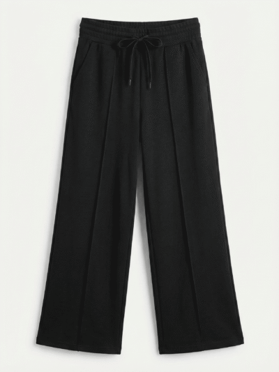 بنطلون بخصر مرتفع وأرجل واسعة