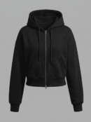 هودي حريمي بسحاب مزدوج وقصة قصيرة لإطلالة كاجوال مميزة